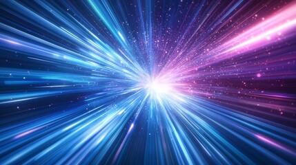 Fototapete - This artwork abstracts the complexities of digital networks and technology, featuring vibrant colors and dynamic movements that capture attention and inspire creativity in viewers