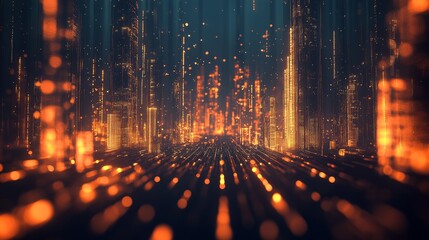 Poster - This is a stunning digital background that showcases a variety of vibrant data streams, making it perfect for themes related to technology, artificial intelligence, and modern graphics design