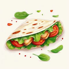 Sticker - Delicious Veggie Wrap with Fresh Ingredients