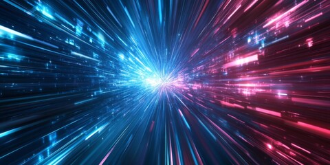 Poster - Dive into an intricate abstract digital landscape that beautifully showcases the interconnectivity of data streams and the remarkable advancements made in networks, science, and education fields