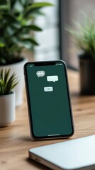Poster - Modern smartphone displaying email notifications, focus on digital communication and connectivity in a home setting.