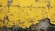 © BonzEarthsnapper - A vibrant yet distressed yellow wall, its surface cracked and peeling, revealing a rough beton texture underneath, with dark shadows emphasizing the raw, grunge atmosphere.