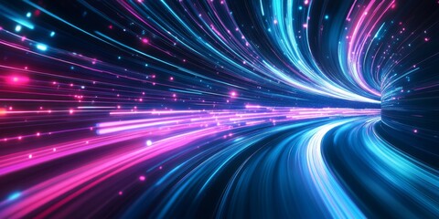 Fototapete - This piece presents an abstract representation of digital data, effectively illustrating the advanced technological processes that occur within networks and storage systems in our modern world