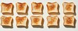 © cac_tus - Sliced toasted bread arranged in rows, top view. Breakfast and nutrition concept