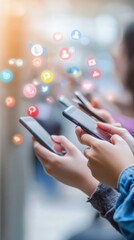 Young woman using her smartphone, engaging with social media apps.