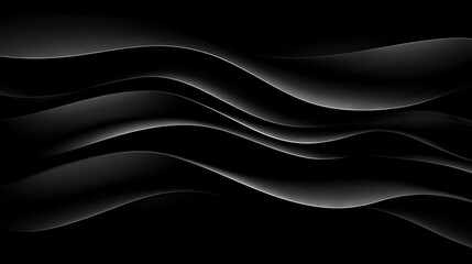 Wall Mural -  An abstract image featuring wavy lines against a black backdrop to accommodate text placement