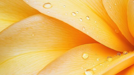 Wall Mural -   Yellow flower in close-up with droplets of water on petals and center