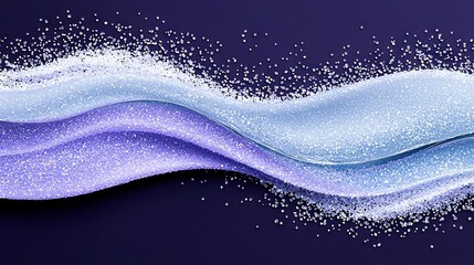 Wall Mural -   Blue waves with white splashes on a purple canvas and a blue sky in the backdrop