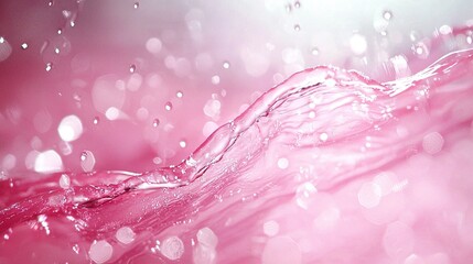 Wall Mural -   A pink-white background with water splashing at both ends