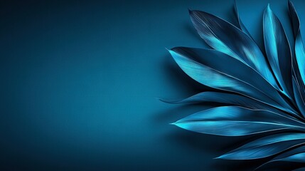 Canvas Print -   A close-up of a blue flower against a blue background