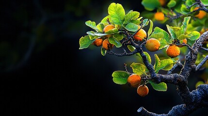 Wall Mural -   A tree laden with numerous oranges atop a verdant, leaf-crowned tree brimming with oranges