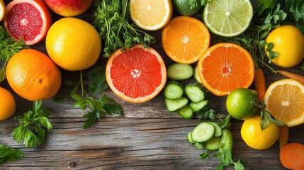 Colorful Citrus Fruits and Vegetables