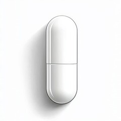 Wall Mural - Medicine and healthcare concept top view of a white gel medical capsule vitamin supplement pill or drug for treatment.