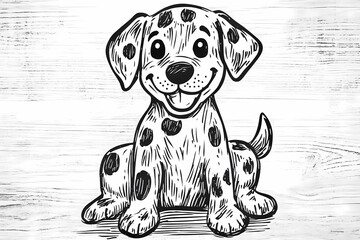 Cute coloring page featuring a playful dog for kids creativity.