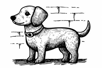 Cute coloring page featuring a playful dog for kids creativity.