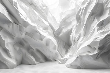 Canvas Print - Ethereal White Canyon: A Stunning Abstract Landscape