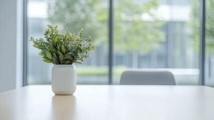 Canvas Print - Charming Table Setting Featuring a Beautiful Vase of Fresh Flowers, Capturing the Essence of Elegance and Natural Beauty in a Cozy Interior Space