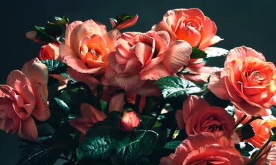 Wall Mural - Blooming begonias with ruffled petals, Video