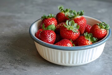 Wall Mural - Fresh and Juicy Strawberries in a Bowl