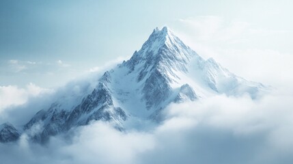 Mountain peaks in winter. Snow covered mountains landscape.