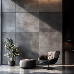 Poster - Concrete stone wall featuring smooth texture modern industrial spaces wallpaper