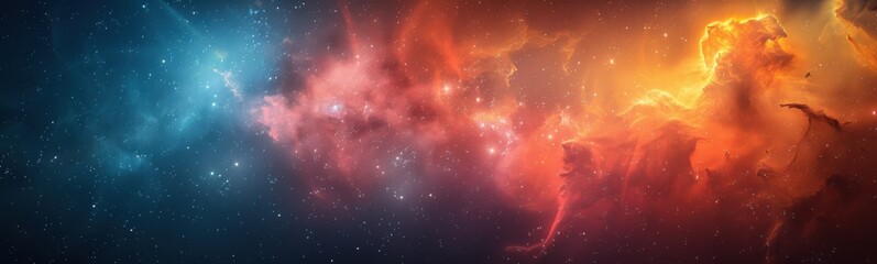 Wall Mural - brightly colored stars in the sky, banner, copy space