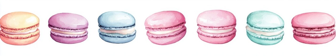 You can use this modern background for banners, cards, flyers, social media wallpapers, etc. It contains French macarons.