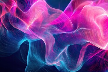 Poster - Colorful Abstract Waves Flowing Through Space, Showcasing Vibrant Patterns and Textures