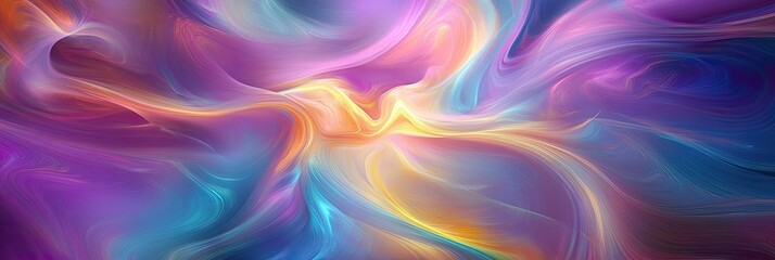 Poster - Vibrant Swirls of Color Create an Abstract Representation of Fluid Motion in a Digital Artwork