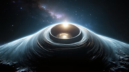 Aufkleber - A Breathtaking View of a Cosmic Vortex at Sunset Amidst a Vast Starry Sky