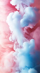 Poster - A Swirl of Colorful Smoke Rising in Pink and Blue Hues Against a Vibrant Backdrop