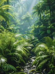 Poster - Lush rainforests of Island. Generative AI.