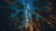 © visoot - In the Asian forest, taken from a low angle, looking up to see the Milky Way. Generative AI.