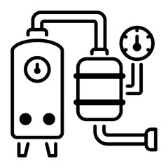 Poster - A line icon of expansion tank