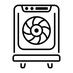 Poster - Air cooler icon in outline style 