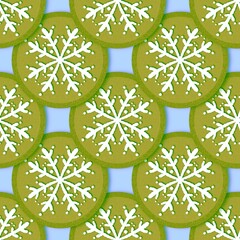 Christmas ice scribble seamless snowflakes pattern for wrapping paper and fabric