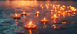 © visoot - Floating lantern casting reflections on a ethereal sea. Generative AI.