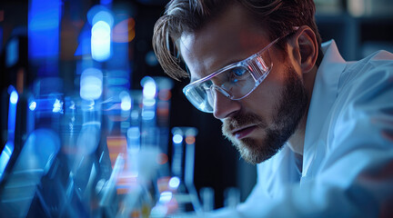 Aufkleber - Scientists using a mass spectrometer to analyze complex chemical samples. Generative AI.