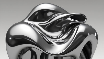  A mesmerizing swirl of smooth, reflective metallic surfaces creating an abstract, fluid pattern with intricate curves and waves