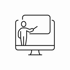 eduaction online computer icon sign vector
