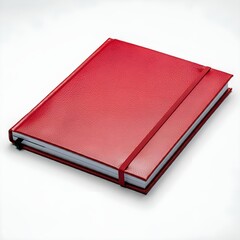 Wall Mural - red notebook isolated on white background.