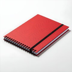 Sticker - Red spiral notebook isolated on white background.