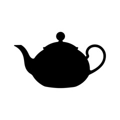 teapot silhouette vector black color silhouette solid white background 