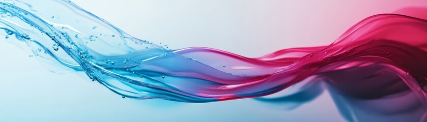 Abstract Water Wave Flowing Swirling in Blue and Pink Colors