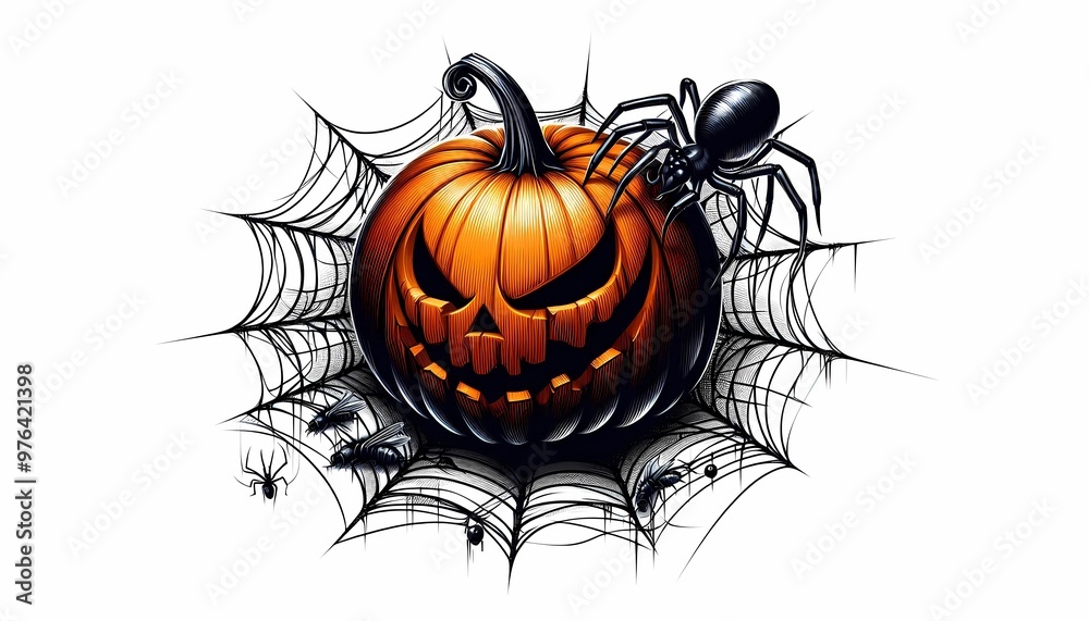 Illustration Stock h vector jack o lantern. on white background ...
