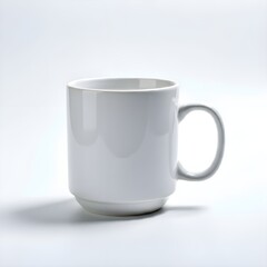 Wall Mural - White cup isolated on white background.