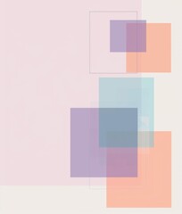 Wall Mural - Elegant Minimalist Design with Light Pink Background and Purple Squares of Varying Sizes. Ample Copy Space for Customization and Digital Art Projects.

Keywords: minimalist, pink, purple, squares, des