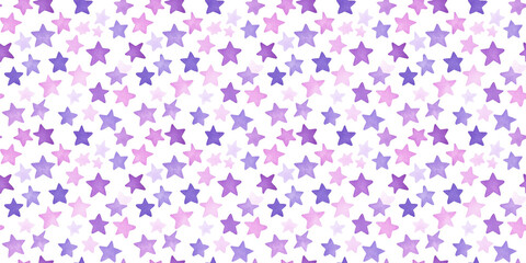 Wall Mural - lilac and periwinkle color stars seamless pattern, clean surface texture, white background