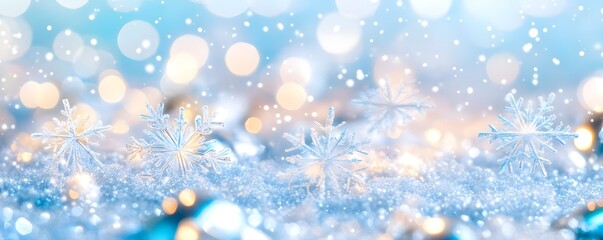 Poster - Winter Wonderland: Sparkling Snowflakes and Lights