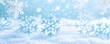 © Phichaphat - Blue Snowflakes Winter Wonderland Background